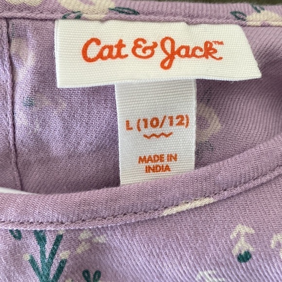 Girls' Long Sleeve Woven Dress Cat & Jack™ Dusty Violet Size L - Picture 8 of 8